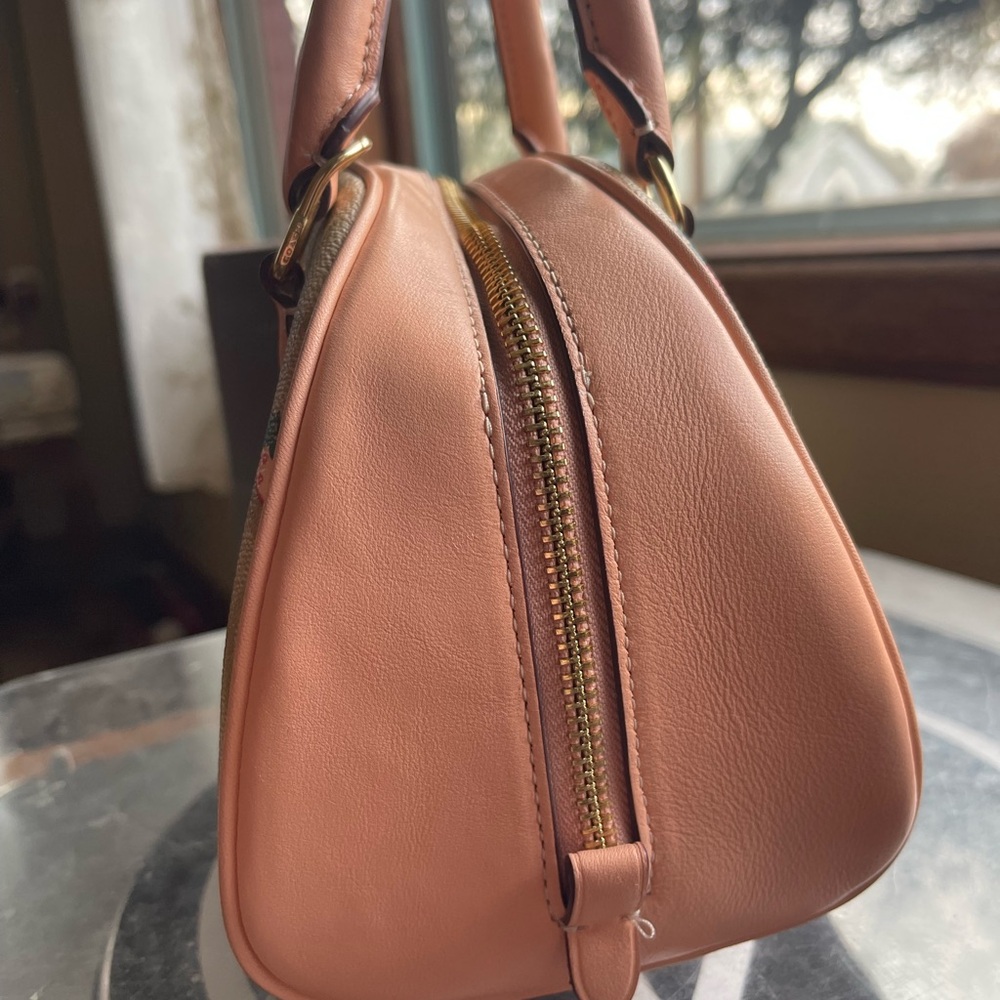 Coach Strawberry Sydney Satchel in Tan and Pink - Picture 3 of 5